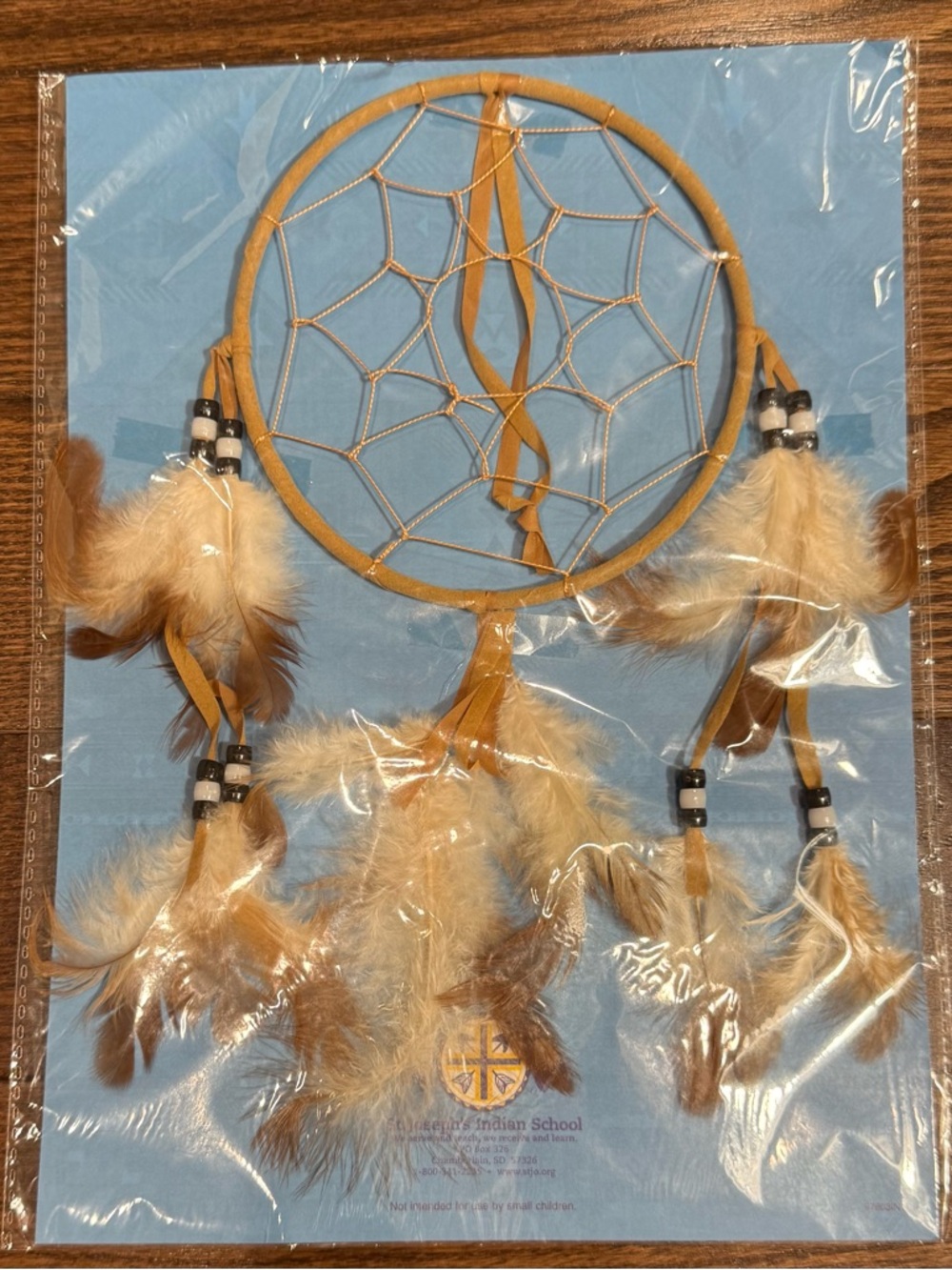 Tan Leather Dreamcatcher with Feathers